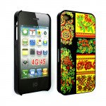 Wholesale iPhone 4 4S Passion Flower Design Hard Case (Flower Pattern Black)